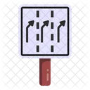 Slightly Right Turn Road Directions Road Post Icon
