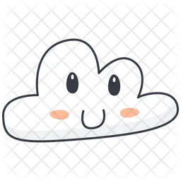 Slightly Smile Face cloud  Icon