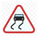 Slippery Road Sign Icon