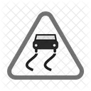 Slippery Road Sign Icon
