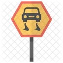 Slippery Road Hazard Icon