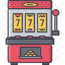 Slot machine Icon of Colored Outline style - Available in SVG, PNG, EPS