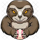 Sloth Baseball Angry Icon