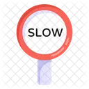 Slow Road Board Road Post Traffic Board Icon