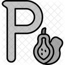 Small P Font Logotype Icon
