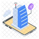 Building Internet Smart Building Building Wifi Icon