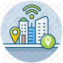 Smart City City Location Architecture Icon