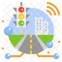 Smart City Traffic Management Digital Transformation Iot Traffic Control Incident Management Icon