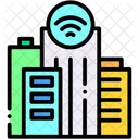Smart City Building Wifi Icon