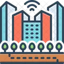 Smart City Developed City Building Downtown Skyscraper Urbanization Urban Township Residence Icon