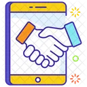 Smart Contract Handshake Teamwork Icon