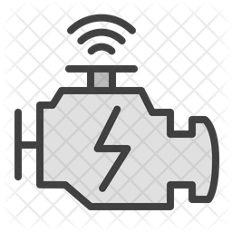 Smart engine Icon - Download in Colored Outline Style