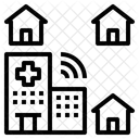Krankenhaus Zuhause Telemedizin Symbol
