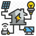 Smart Home Electric House Icon