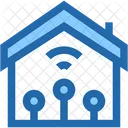 Smart Home House Signal Icon