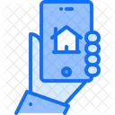 Smart Home In Phone Smart House In Phone Hand Icon