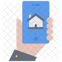 Smart Home In Phone Smart House In Phone Hand Icon