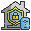 Smart Home Security Lock Shield Icon