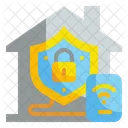 Smart Home Security Lock Shield Icon