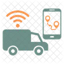 Smart Logistics Truck Wifi Icon