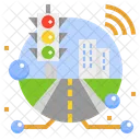 Smart City Verkehrsmanagement Digitale Transformation Io T Verkehrskontrolle Vorfallmanagement Symbol