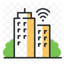 Smart City Technologie Gebaude Symbol