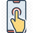 Smartphone Using Finger Icon