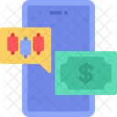 Smartphone Chart Stock Money Icon
