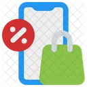 Smartphone Shopping Bag Online Icon