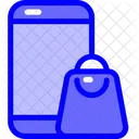 Smartphone And A Shopping Bag  Icon
