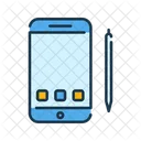 Smartphone And Pen Mobile Designing Mobile Icon