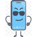 Smartphone character with cool pose  Icon