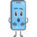 Smartphone character with cute pose  Icon