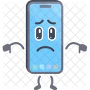 Smartphone character with dislike pose  Icon