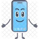 Smartphone character with happy pose  Icon