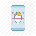 Smartphone com bloqueio facial  Ícone
