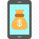 Smartphone Balance Money Bag Symbol
