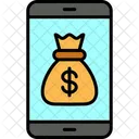 Smartphone Balance Money Bag Symbol