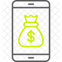 Smartphone Balance Money Bag Symbol