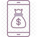 Smartphone Balance Money Bag Symbol