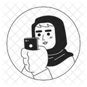 Hiyab árabe de mujer smartphone  Icono