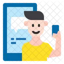 Smartphone User Mobile User Man Icon