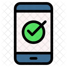 Teléfono inteligente verificado  Icono
