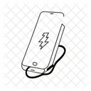 Smartphone With A Lightning And A Charging Cable W 아이콘
