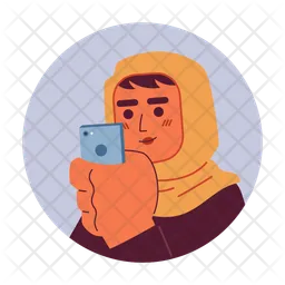 Smartphone woman arab hijab  Icon
