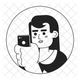 Smartphone woman asian-american  Icon