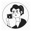 Smartphone woman hispanic mid adult  Icon