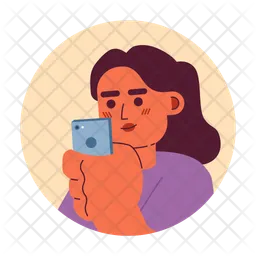 Smartphone woman indian casual  Icon