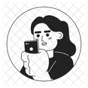 Smartphone woman indian casual  Icon