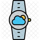 Nube Temperatura Reloj Inteligente Icono